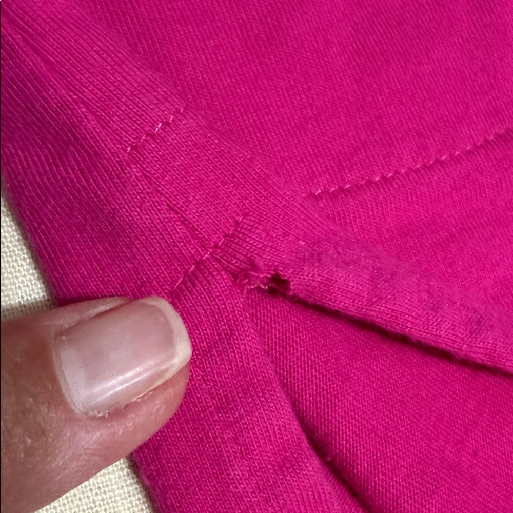 Lands' End Sleeveless V-Neck Tank Shift Dress in Bright Pink, Size Large (14-16) - Picture 7 of 12